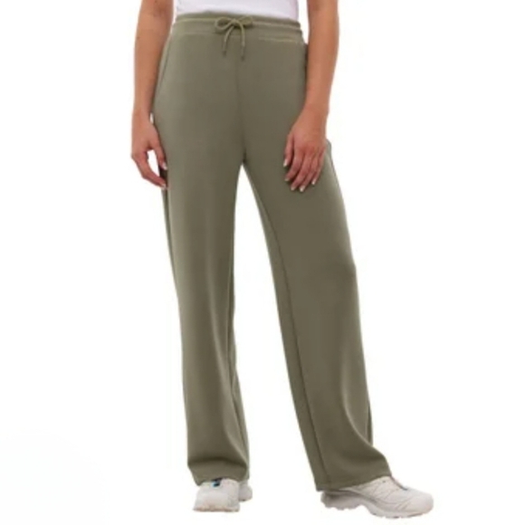 New! Bench Joggers Women's Size Medium Green Pull On Wide Leg Pant Sueded Jogger - Picture 1 of 9
